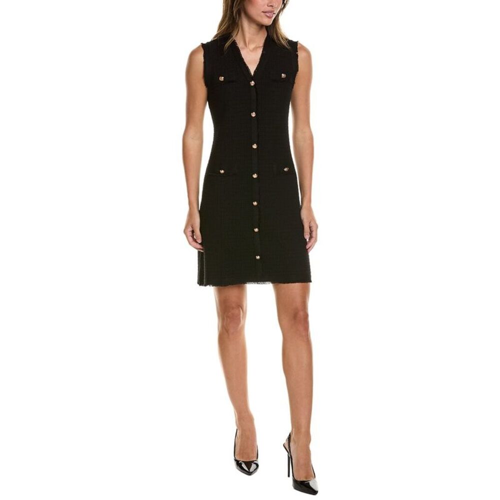Adrianna Papell Womens Waffle Textured Sleeveless Mini Dress, Black
